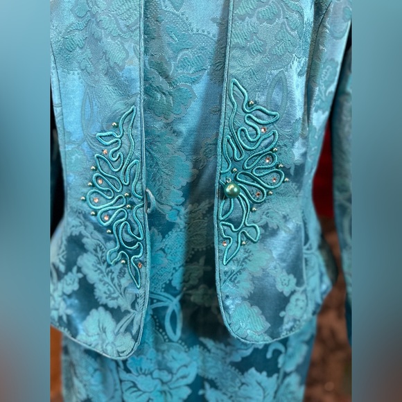 Nah nah Collection blue 2 piece dress blazer set size 10 - Picture 8 of 16